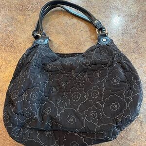Floral Black Quilted Women's Bag